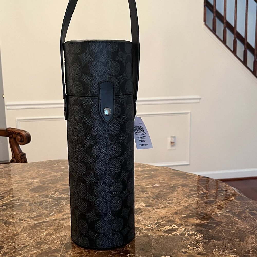 Coach C1504 Wine Carrier in Gunmetal/Charcoal Signature Canvas
